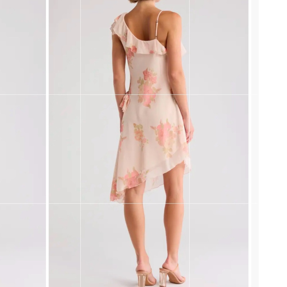 NWT Free‎ People Alma Midi Dress Women’s Size XS Pink Floral Asymmetrical Hem